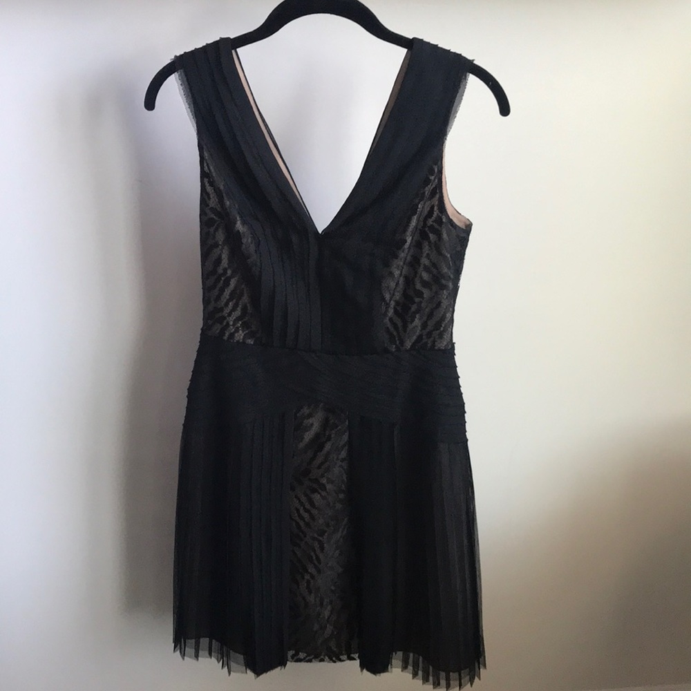 Black chiffon cocktail dress